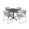 Kobe Kobe Square Table & Chair Set, Wood, Metal, Polypropylene Top TKB3030GY44GY - alternate 1